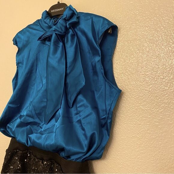 WEISSMAN Dance Costume aqua teal blue romper leotard The Cure 12900 adult - MA - Picture 3 of 11